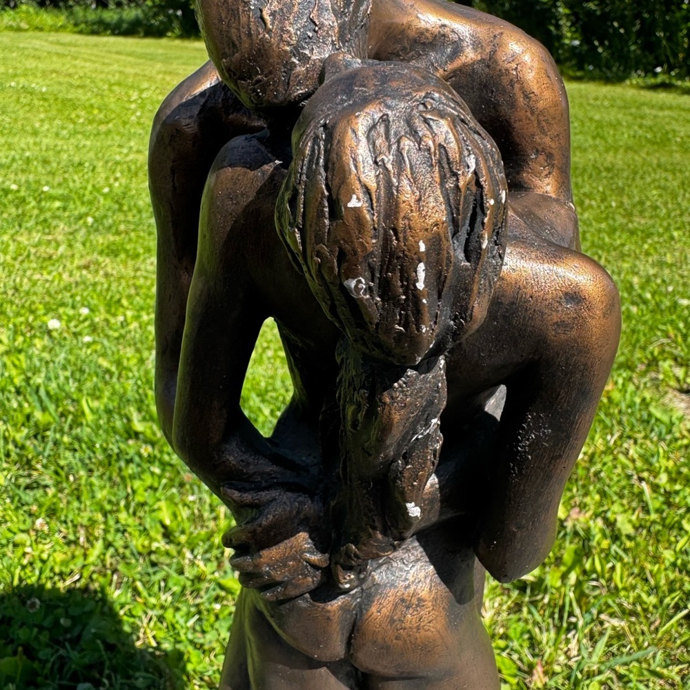 Vintage Austin Production 1974 Bronze Couple Sculpture Passion Kiss - Picture 8 of 11